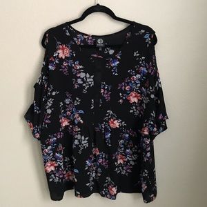 Black Cold Shoulder Blouse